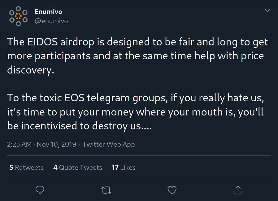 EIDOS tweet